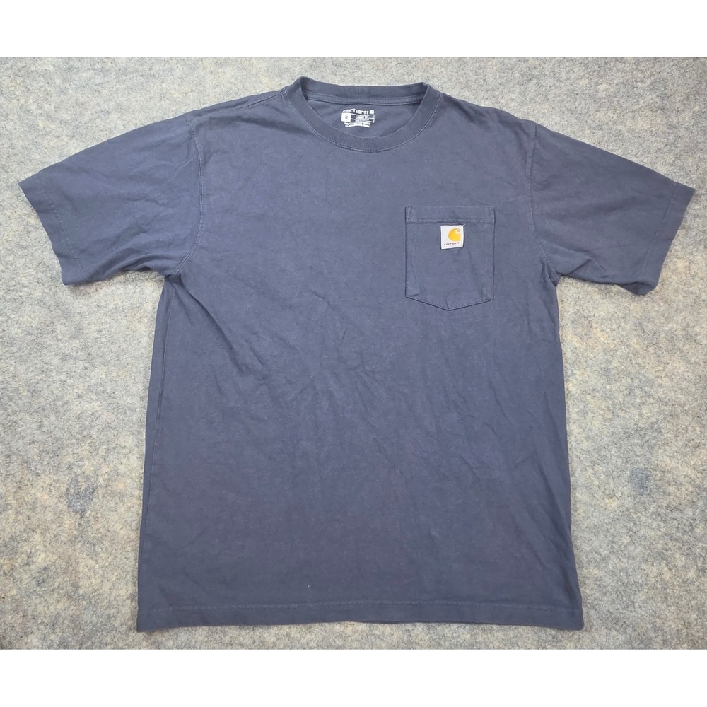 Carhartt K87 Mens Loose Fit Heavyweight Pocket T-Shirt Navy Blue Size M